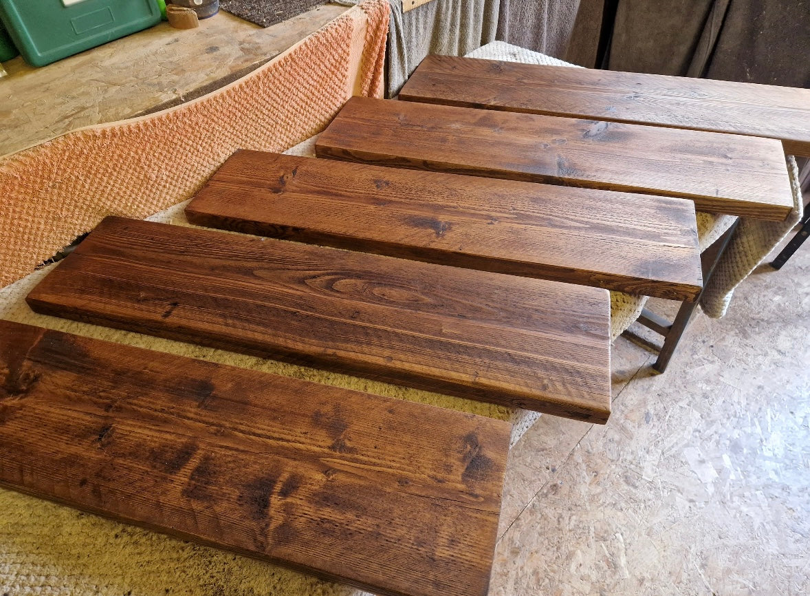 Rustic Reclaimed Pine Shelves