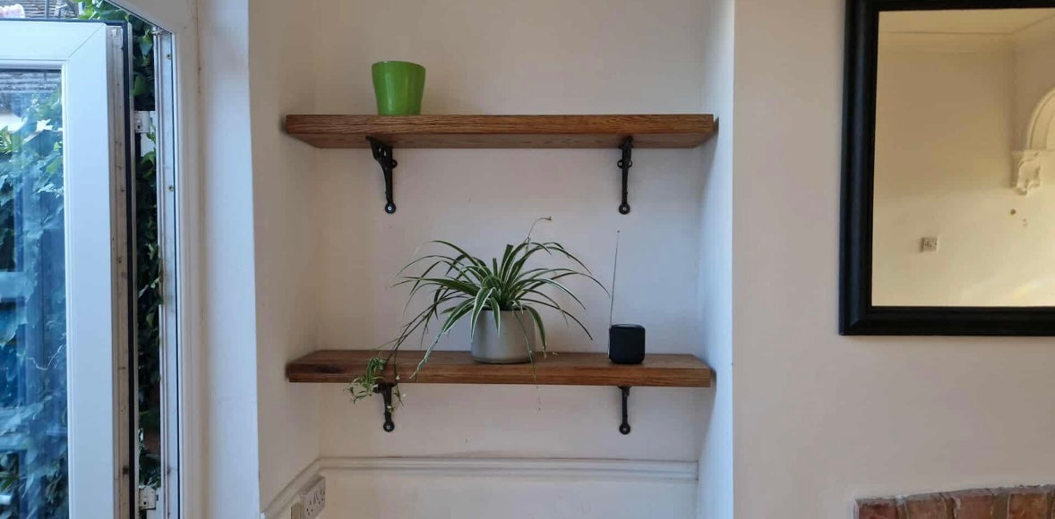 Solid American White Oak Wall Shelving