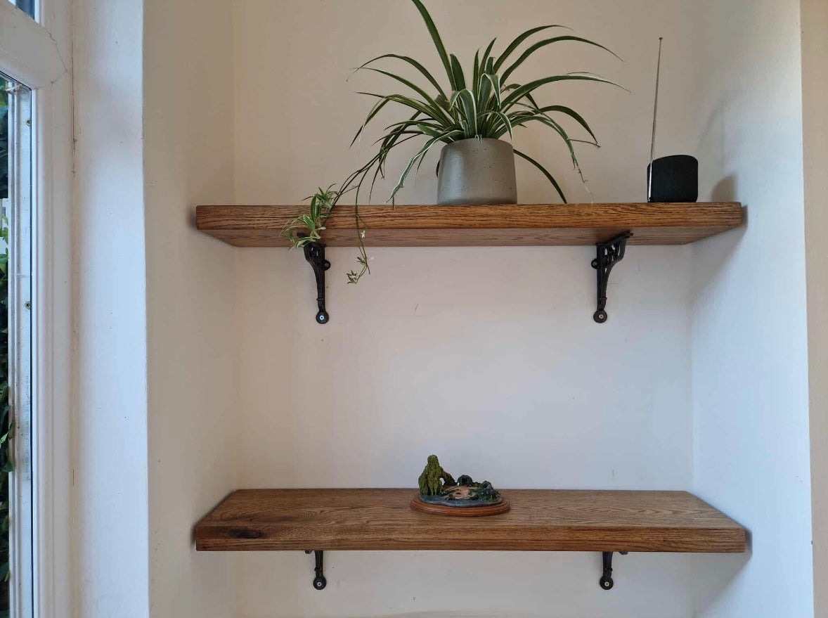 Solid American White Oak Wall Shelving