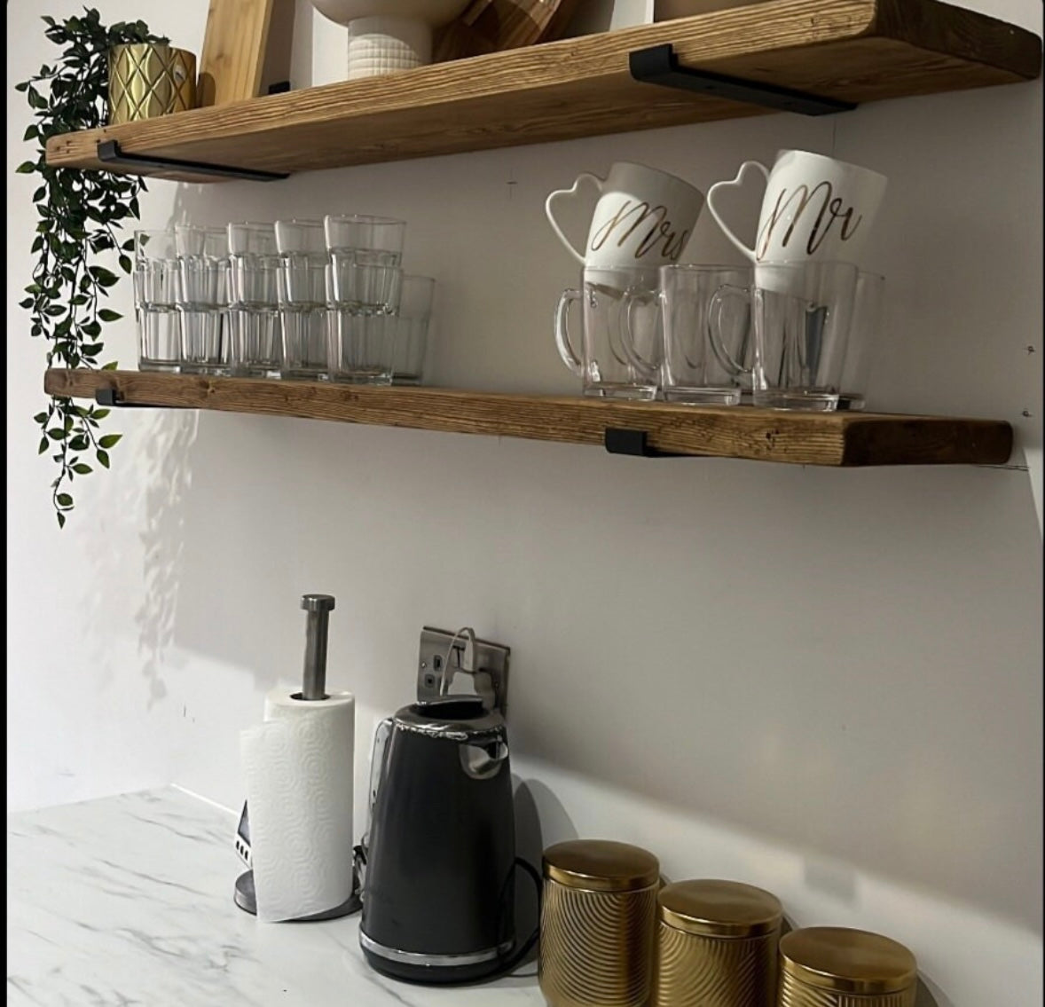 Rustic Reclaimed Pine Shelves
