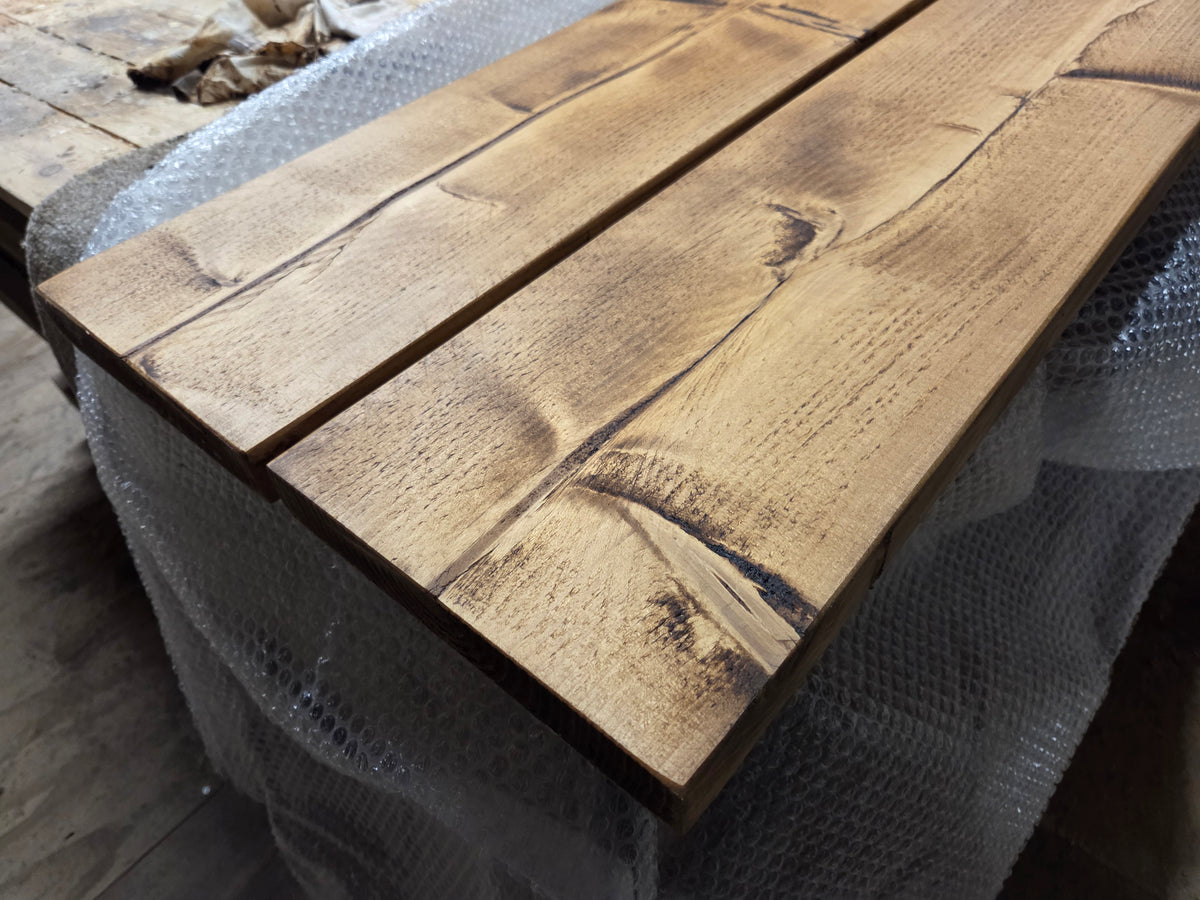 Rustic Stripped Pine Waxed Shelves