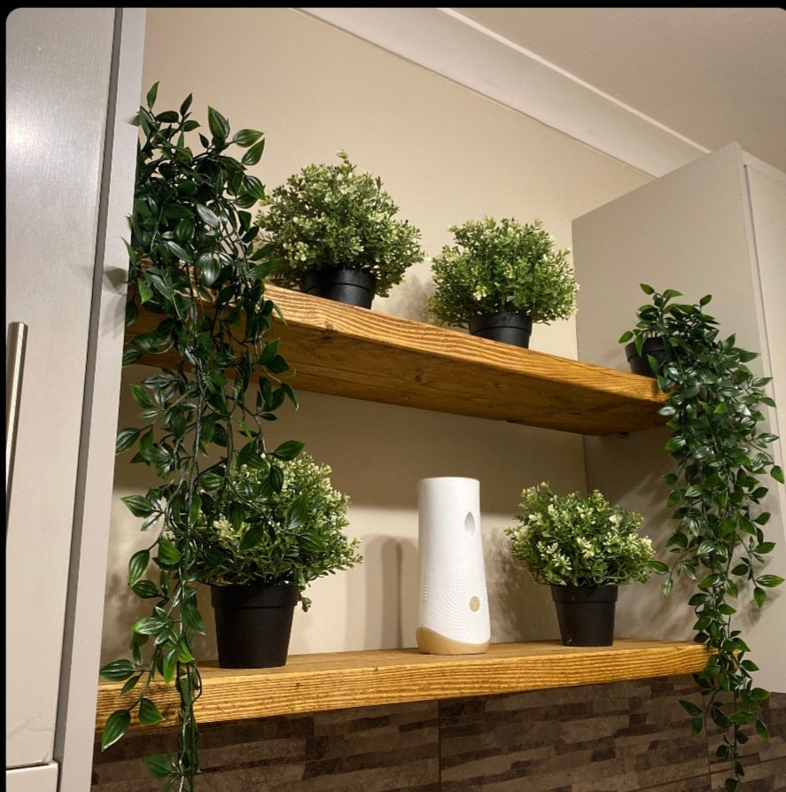 Rustic Stripped Pine Waxed Shelves