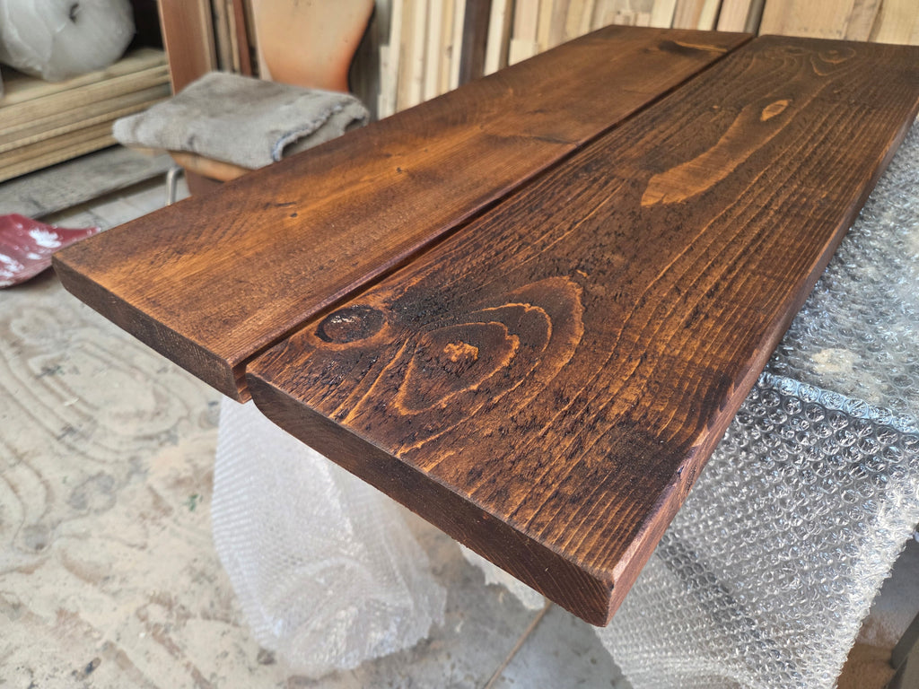 Rustic Teak Waxed Shelves 225mm