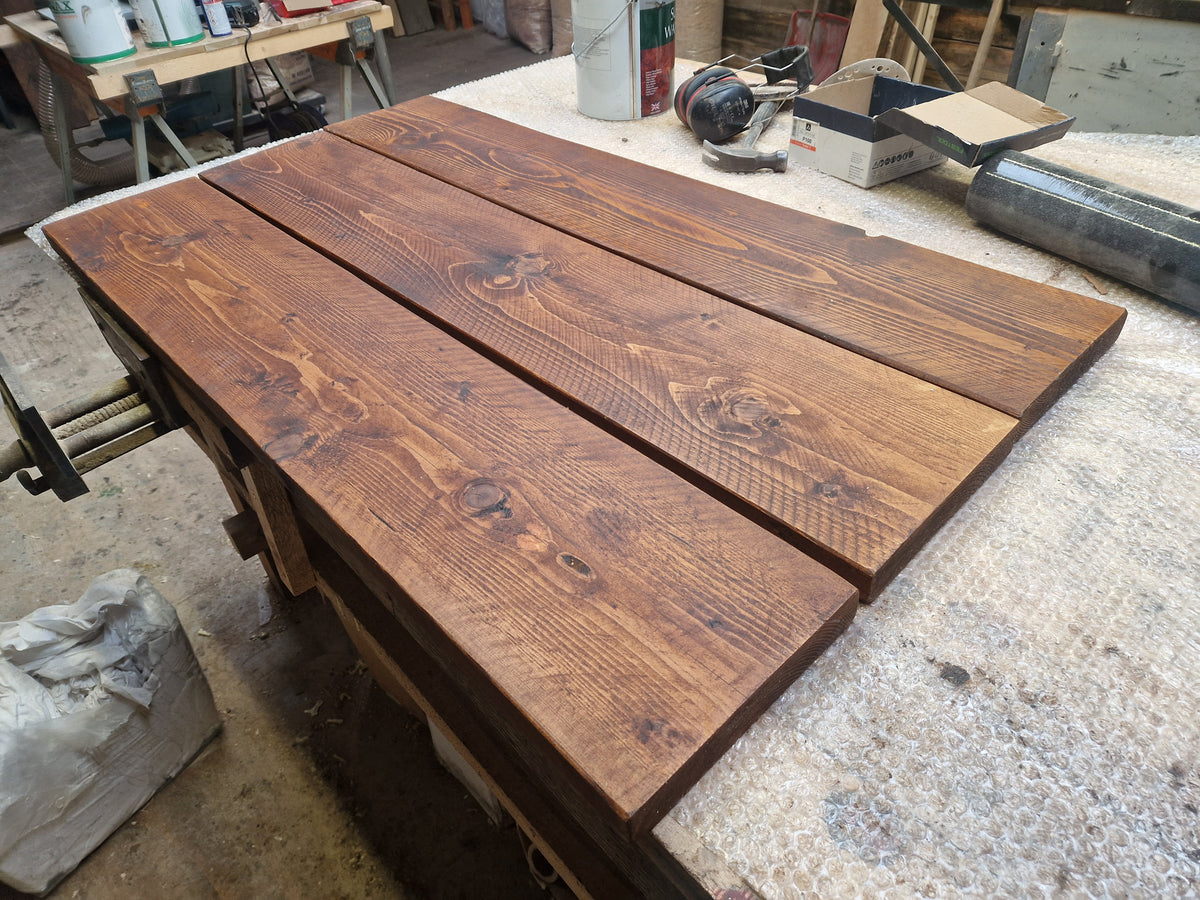 Rustic Teak Waxed Shelves 225mm