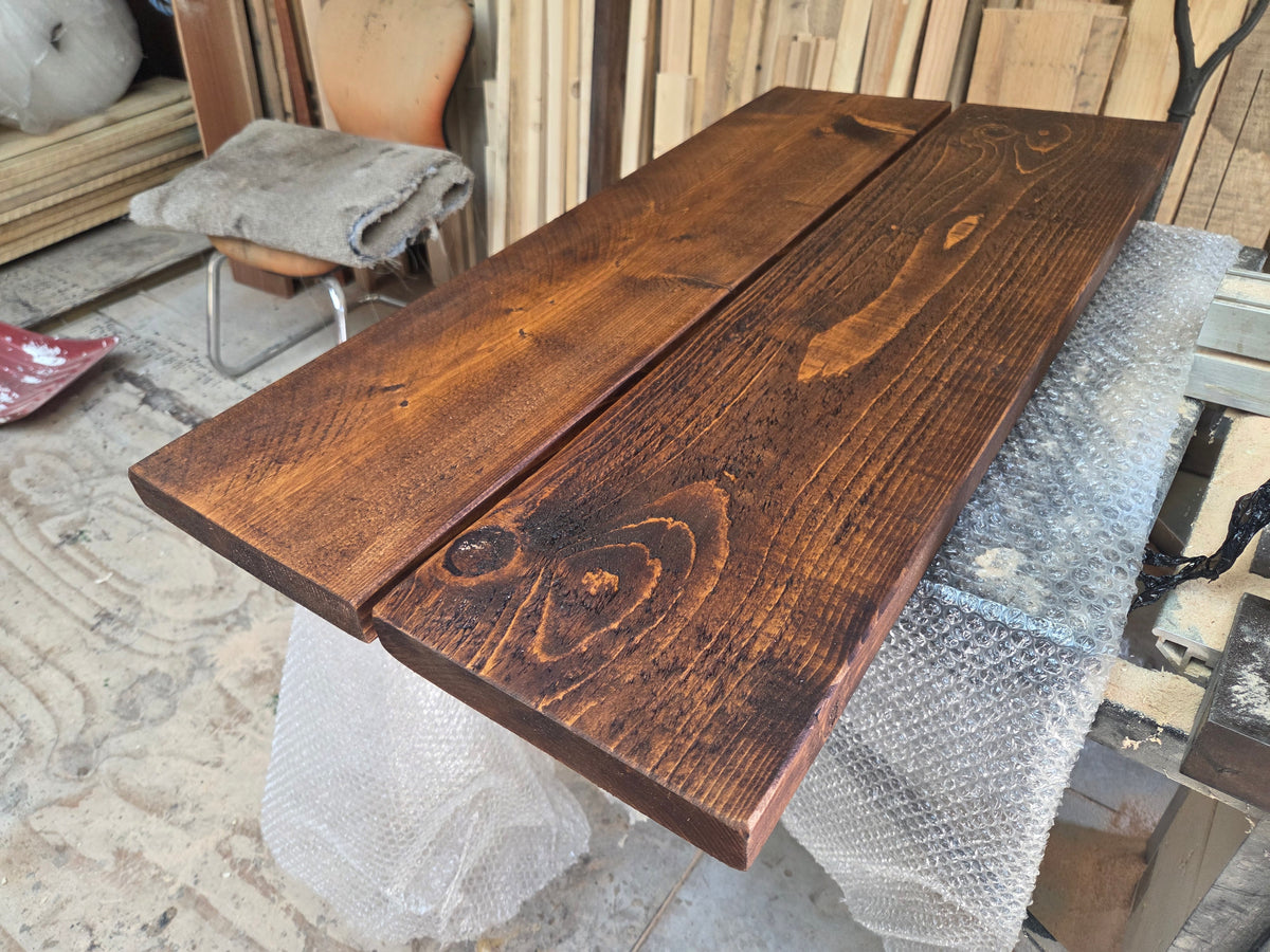 Rustic Teak Waxed Shelves 225mm