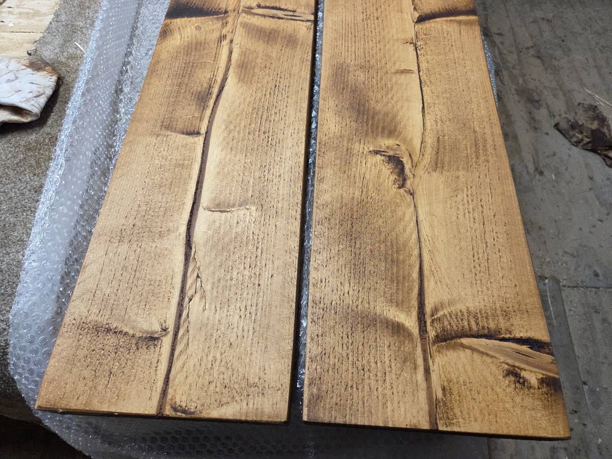 Rustic Stripped Pine Waxed Shelves